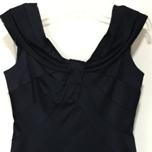 Navy Blue Satin Cocktail Dress